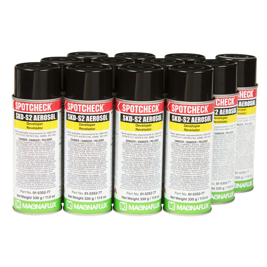 Twelve aerosol cans of Magnaflux SKD-S2