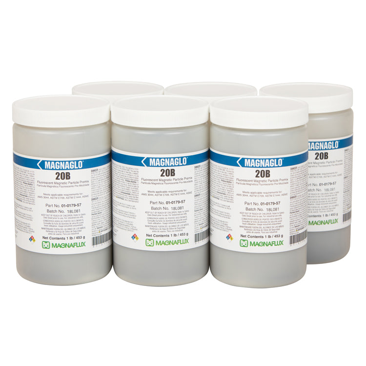 Six - one pound containers of Magnaflux 20B