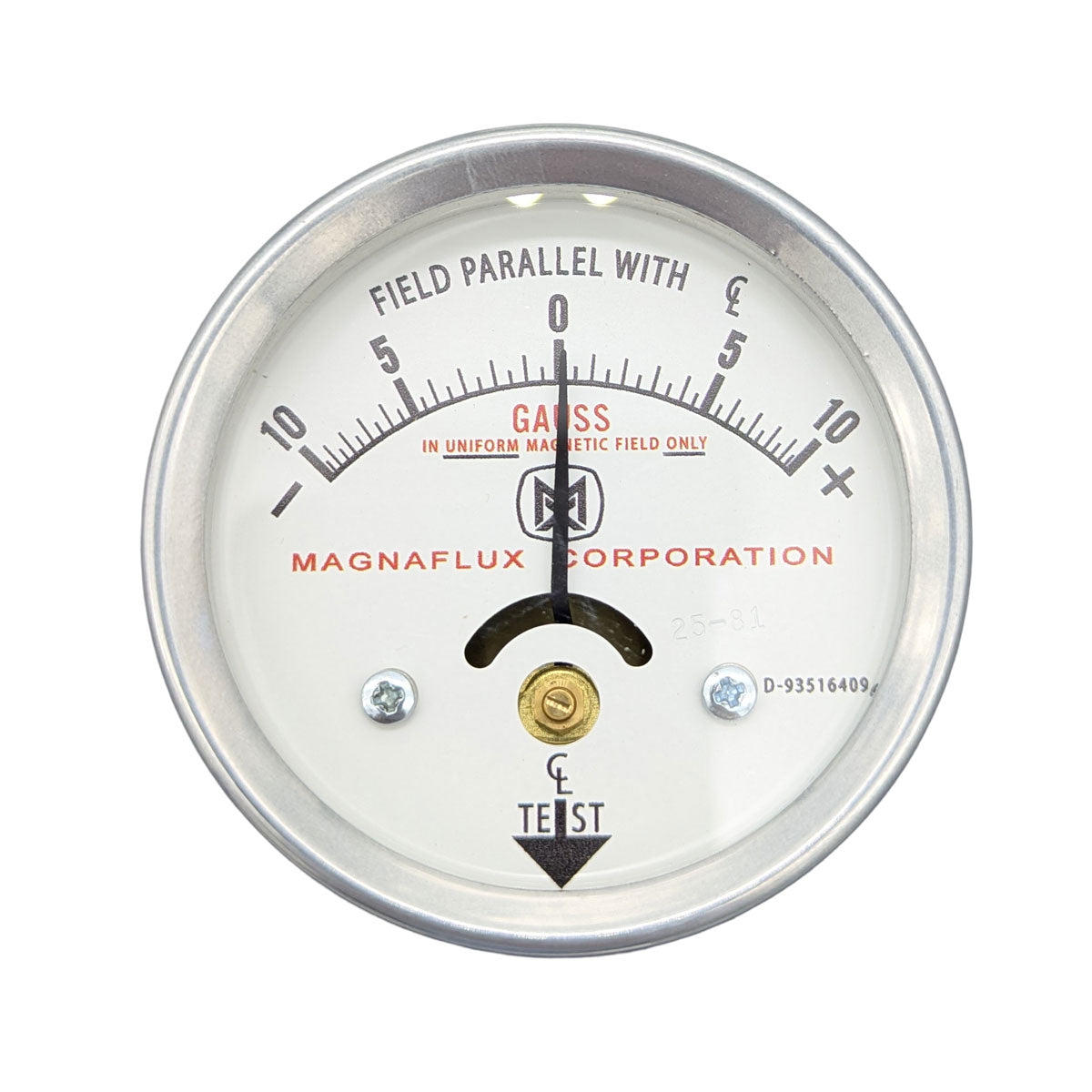 Magnaflux 10 Gauss Calibrated Magnetic Field Indicator showcasing its compact design and user-friendly display for precise measurements.