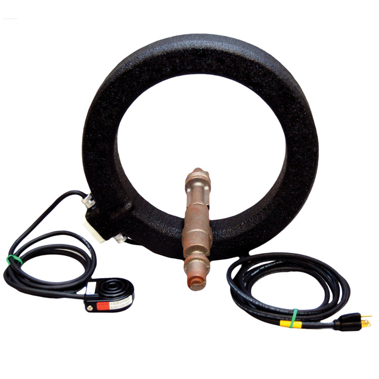 Magnaflux L-10 Portable Coil - 230V featuring a rugged circular design with a connection handle and footswitch cable, designed for detecting transverse defects in components.