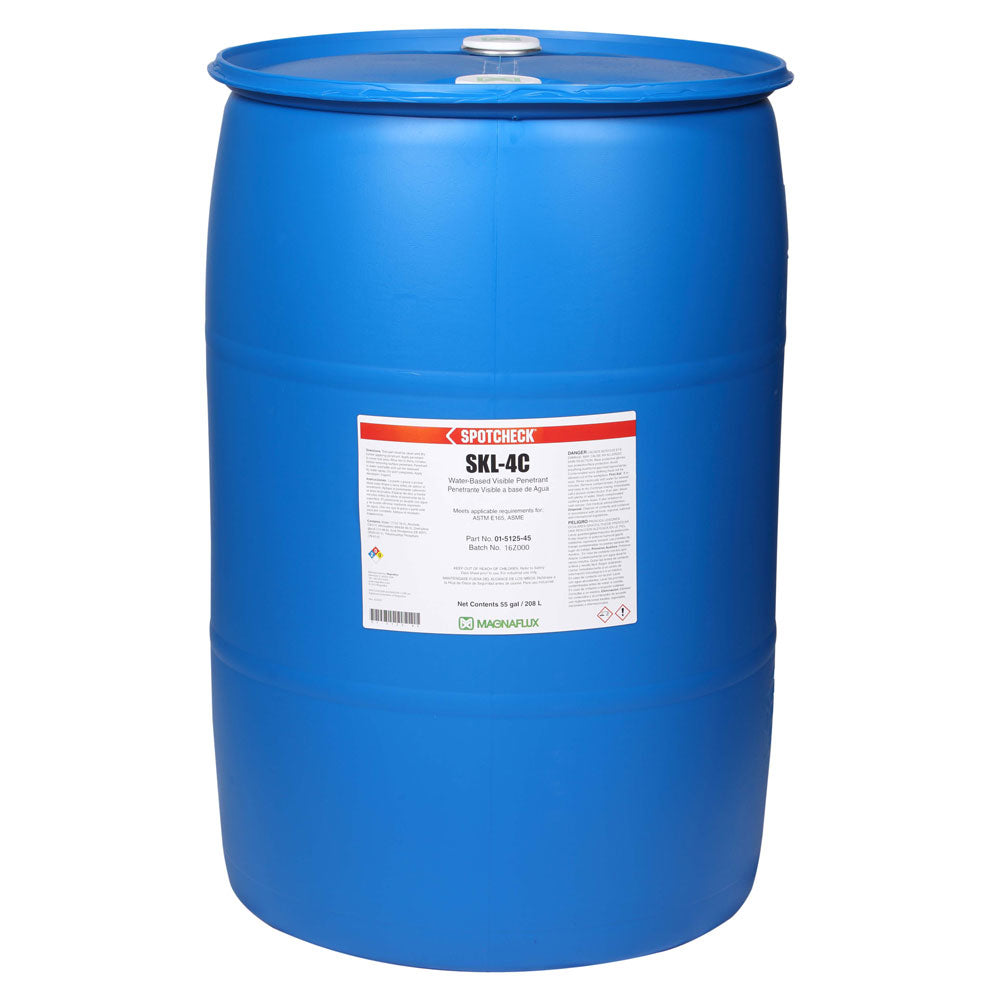 55 gallon drum of Magnaflux SKL-4C Water Based Visible Penetrant