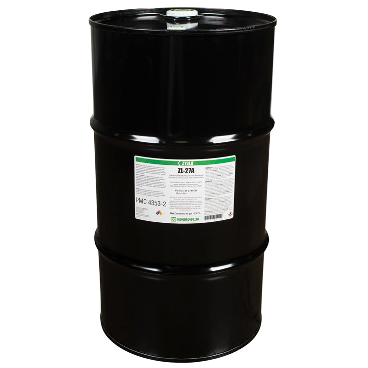 20 gallon drum of Magnaflux ZL-27A Post Emulsifiable Fluorescent Penetrant