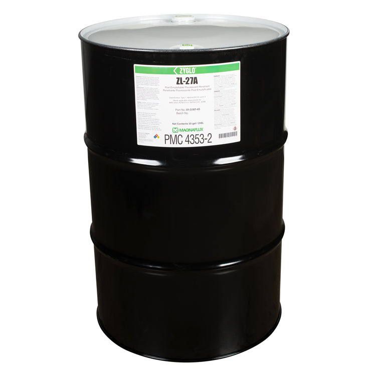 55 gallon drum of Magnaflux ZL-27A Post Emulsifiable Fluorescent Penetrant