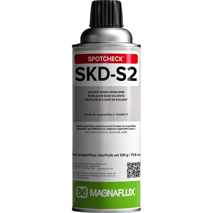 Spotcheck SKD-S2 solvent-based developer can with Magnaflux branding on a white background