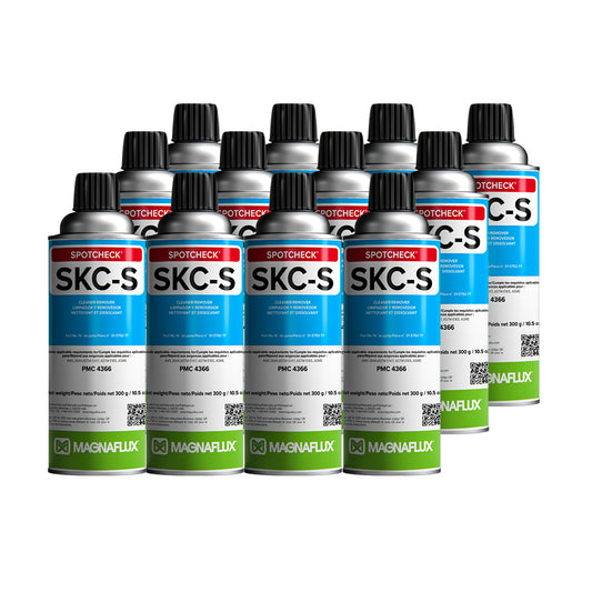Twelve aerosol cans of Magnaflux SKC-S Cleaner