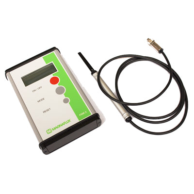FSM-2 Magnetic Field Strength Meter from MAGNAFLUX, displaying the device with a digital screen and a tangential field probe.